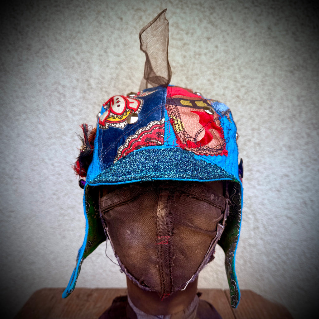Postapocalyptic Circus Aviator Hat with Crest