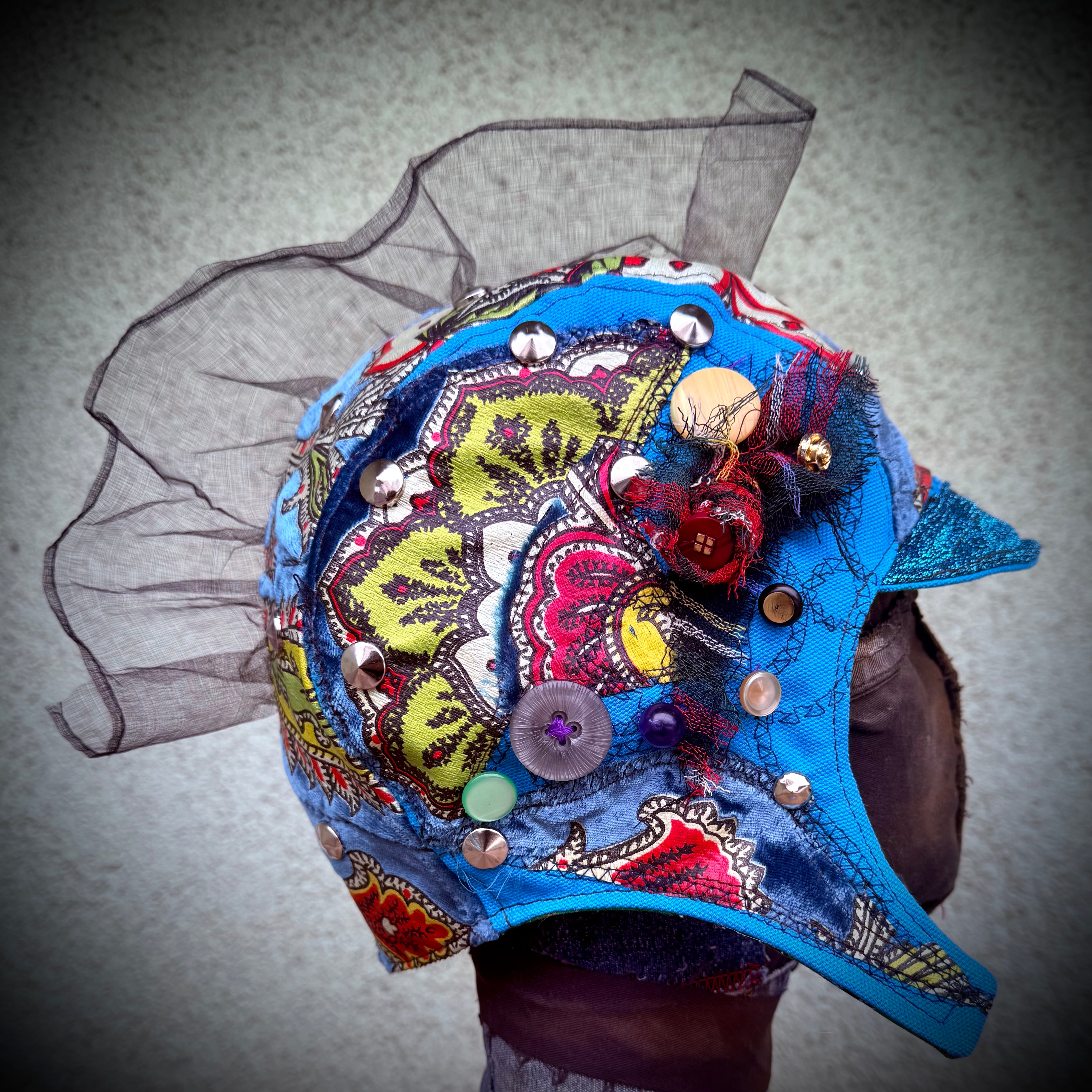 Postapocalyptic Circus Aviator Hat with Crest