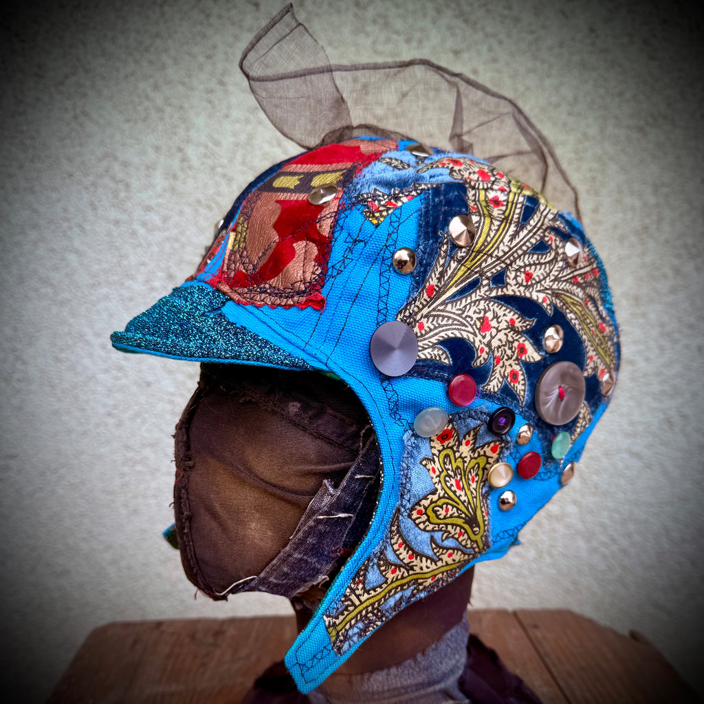 Postapocalyptic Circus Aviator Hat with Crest