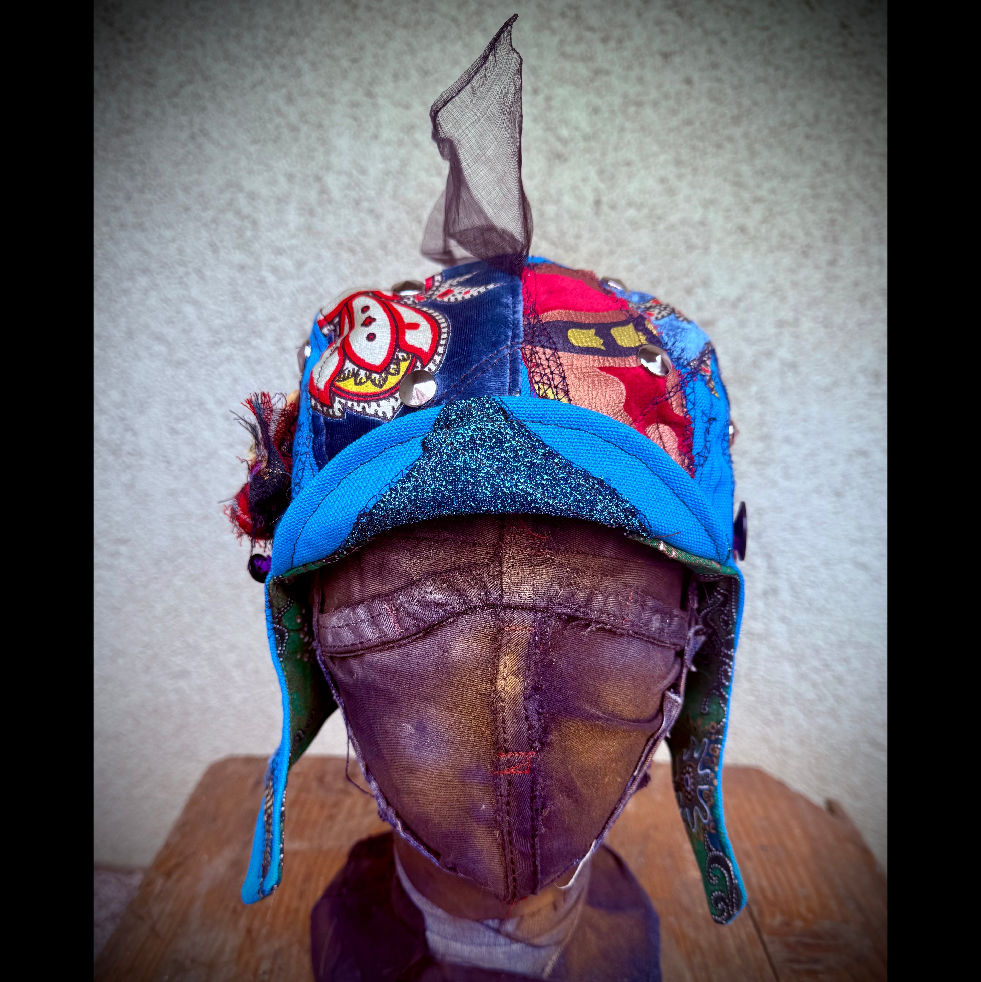 Postapocalyptic Circus Aviator Hat with Crest