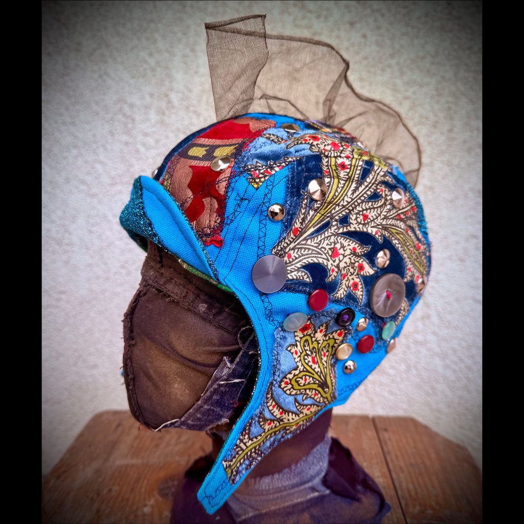 Postapocalyptic Circus Aviator Hat with Crest