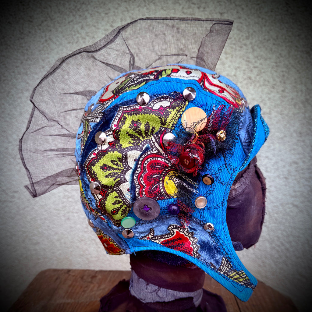 Postapocalyptic Circus Aviator Hat with Crest