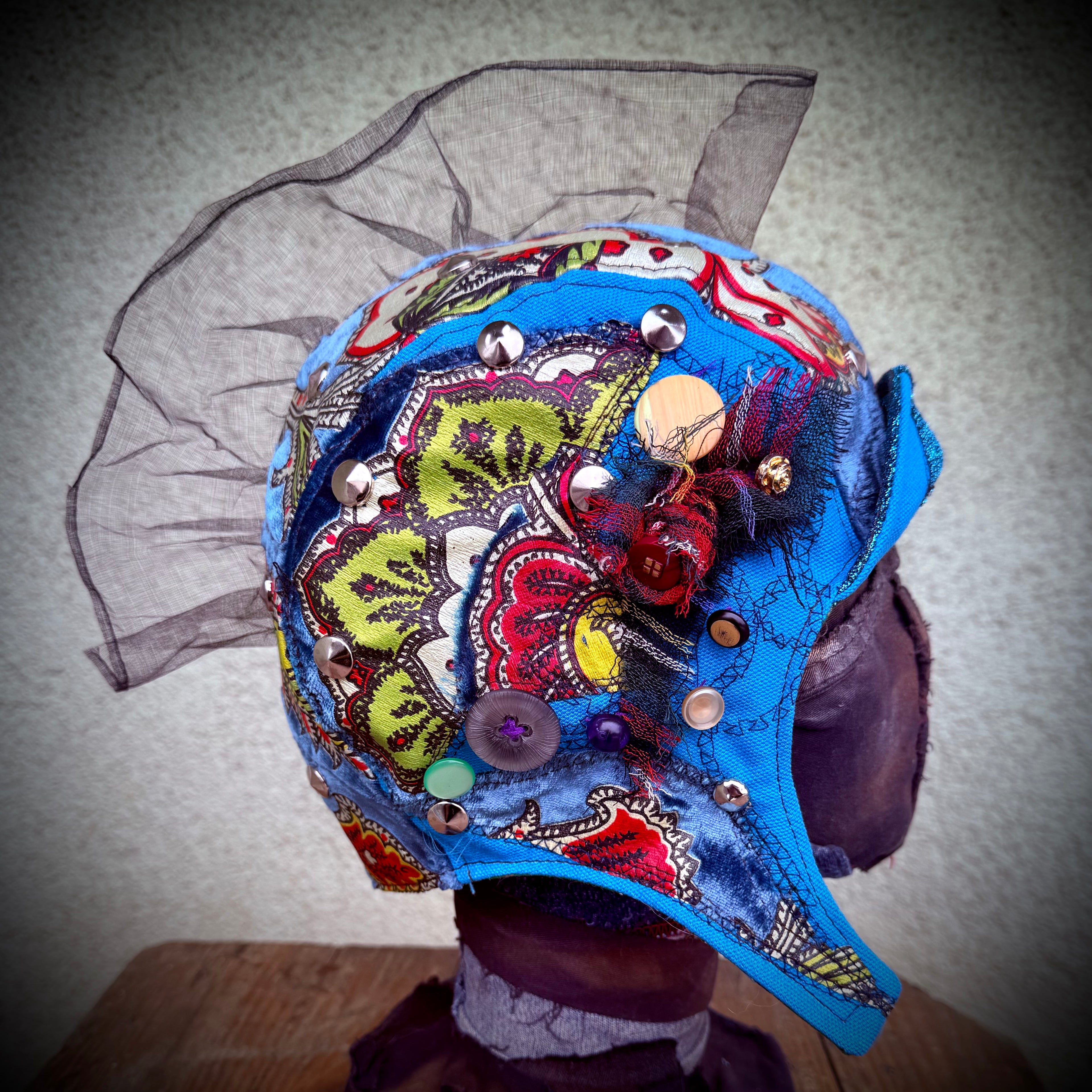 Postapocalyptic Circus Aviator Hat with Crest