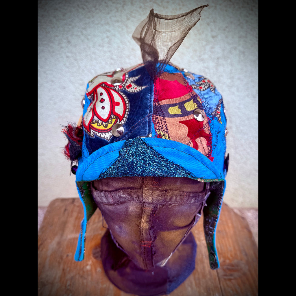 Postapocalyptic Circus Aviator Hat with Crest