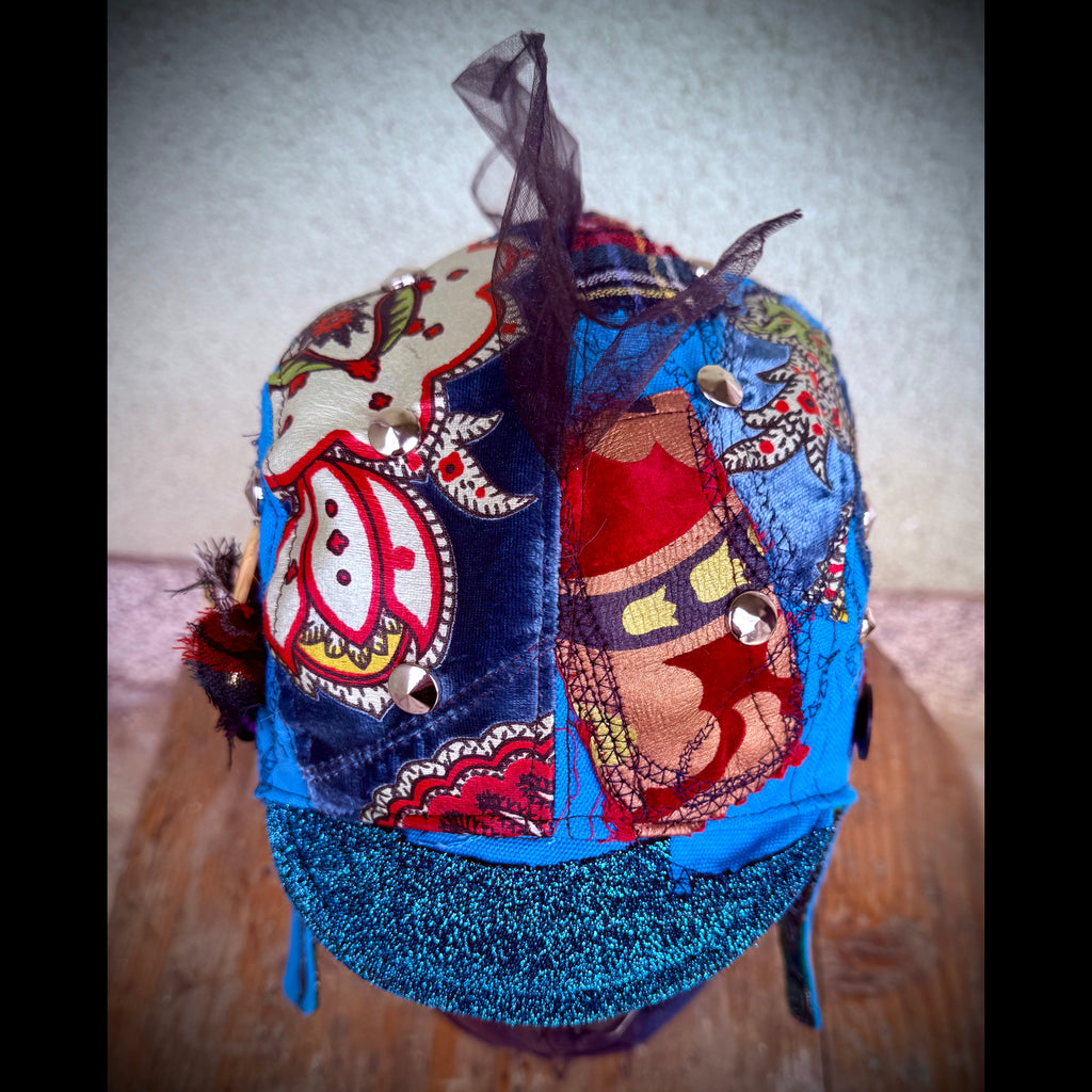 Postapocalyptic Circus Aviator Hat with Crest
