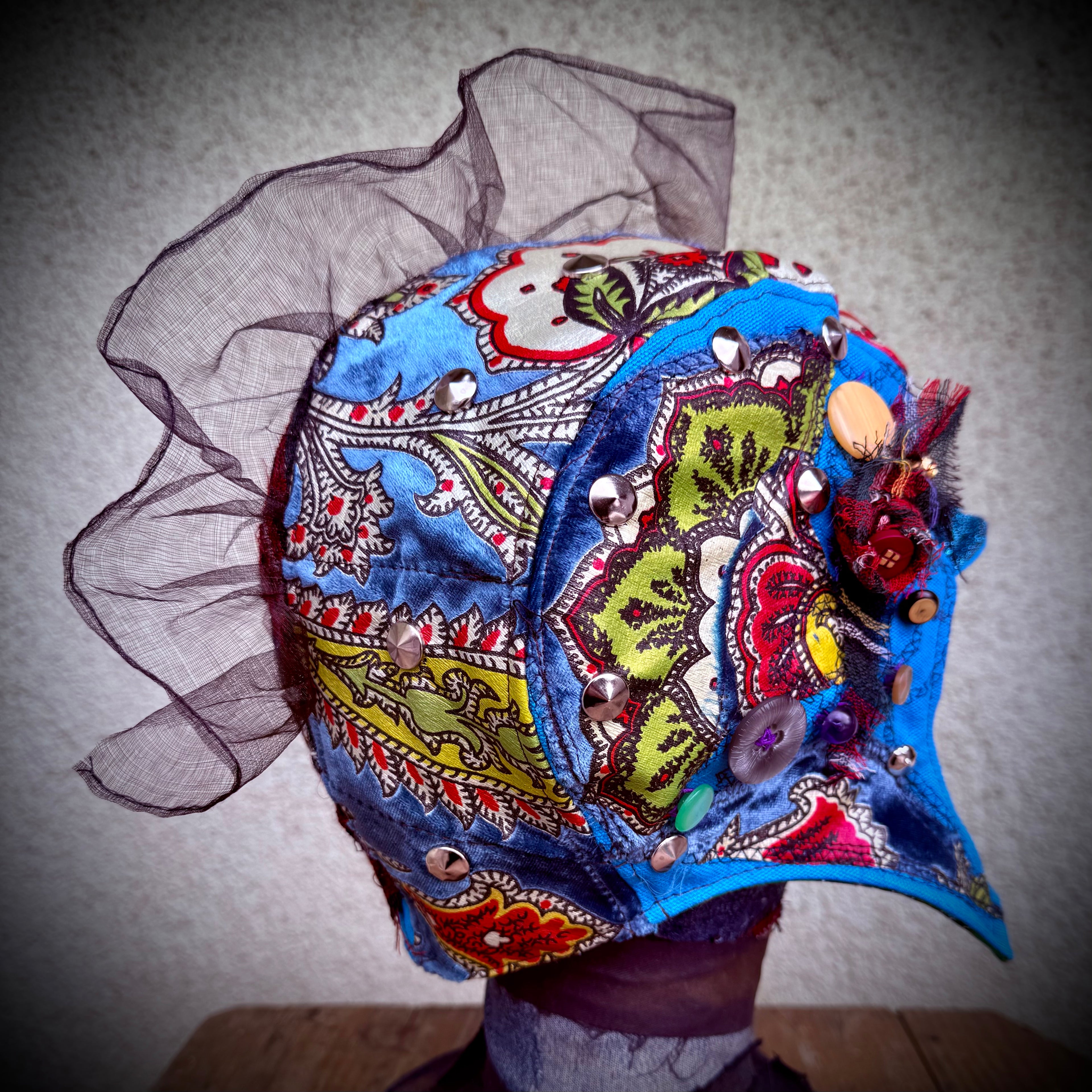 Postapocalyptic Circus Aviator Hat with Crest