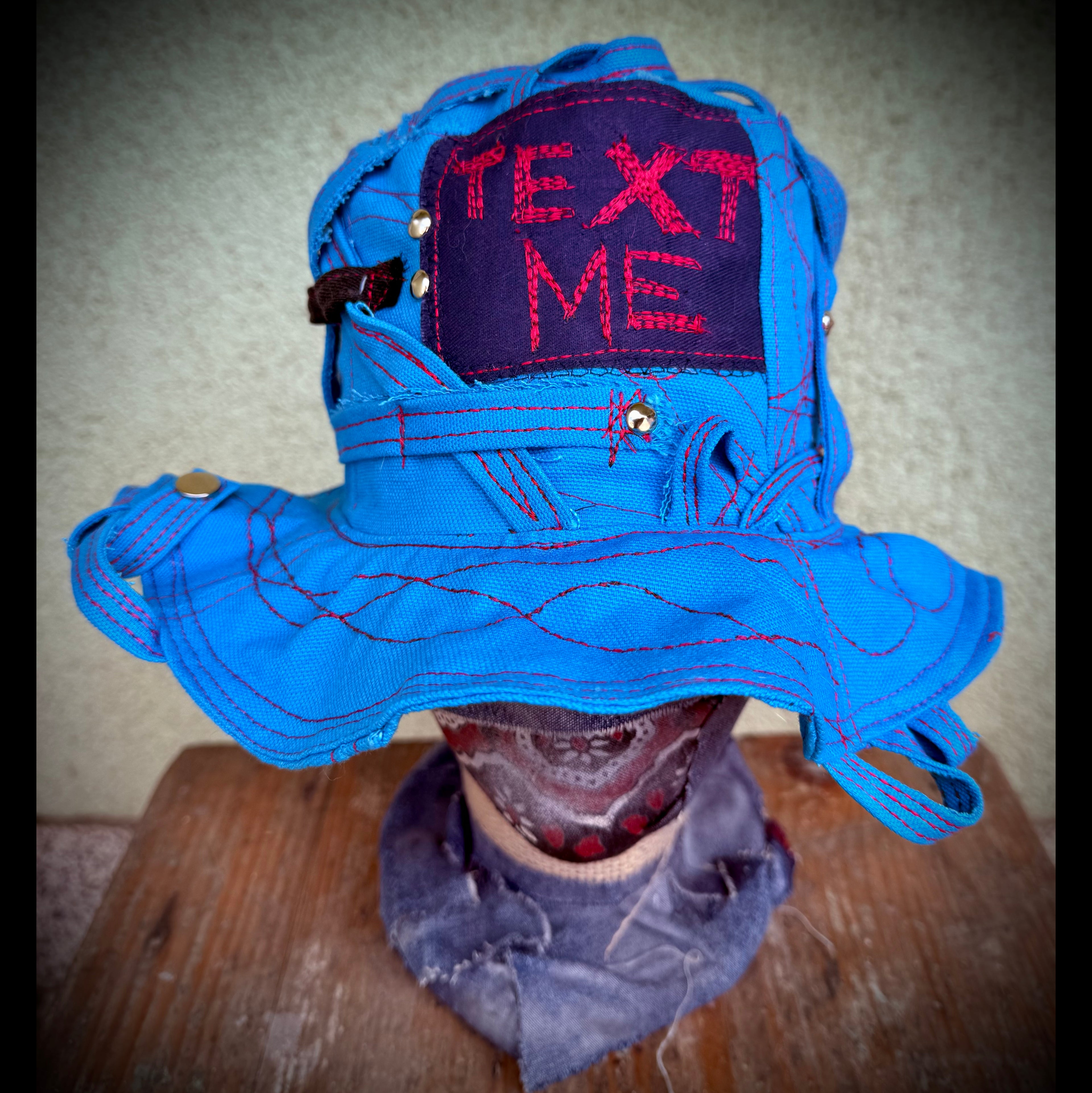 "Text Me" Denim Bucket Hat
