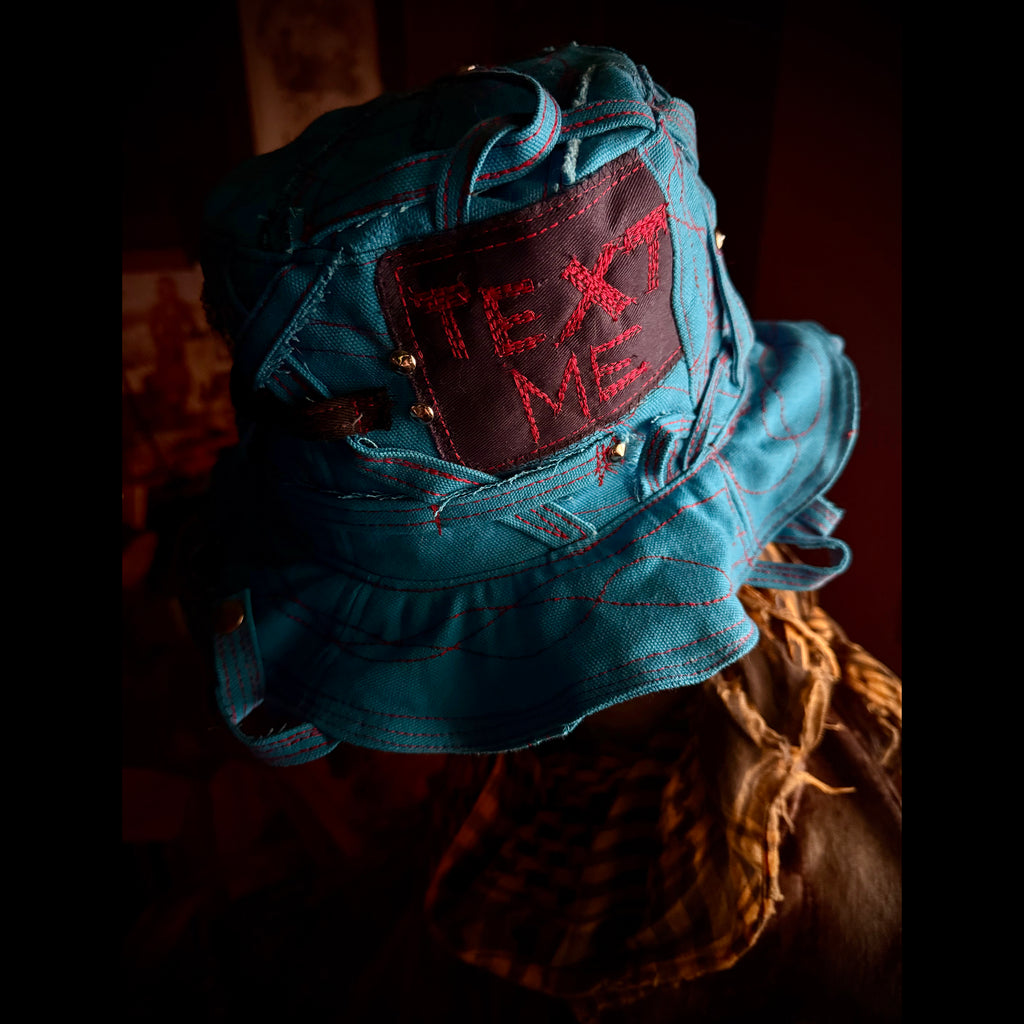 "Text Me" Denim Bucket Hat