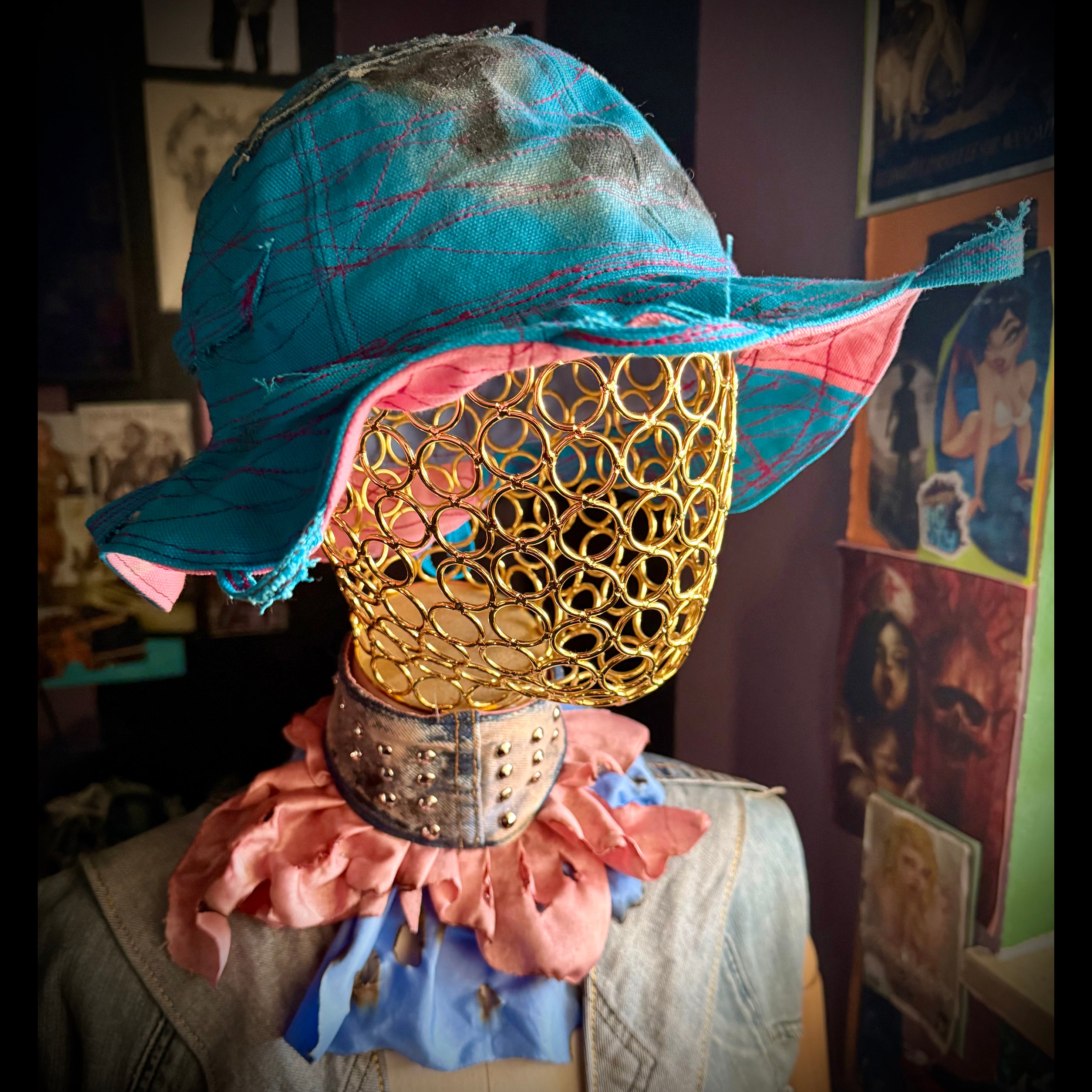 "Call Me" Denim Round Hat
