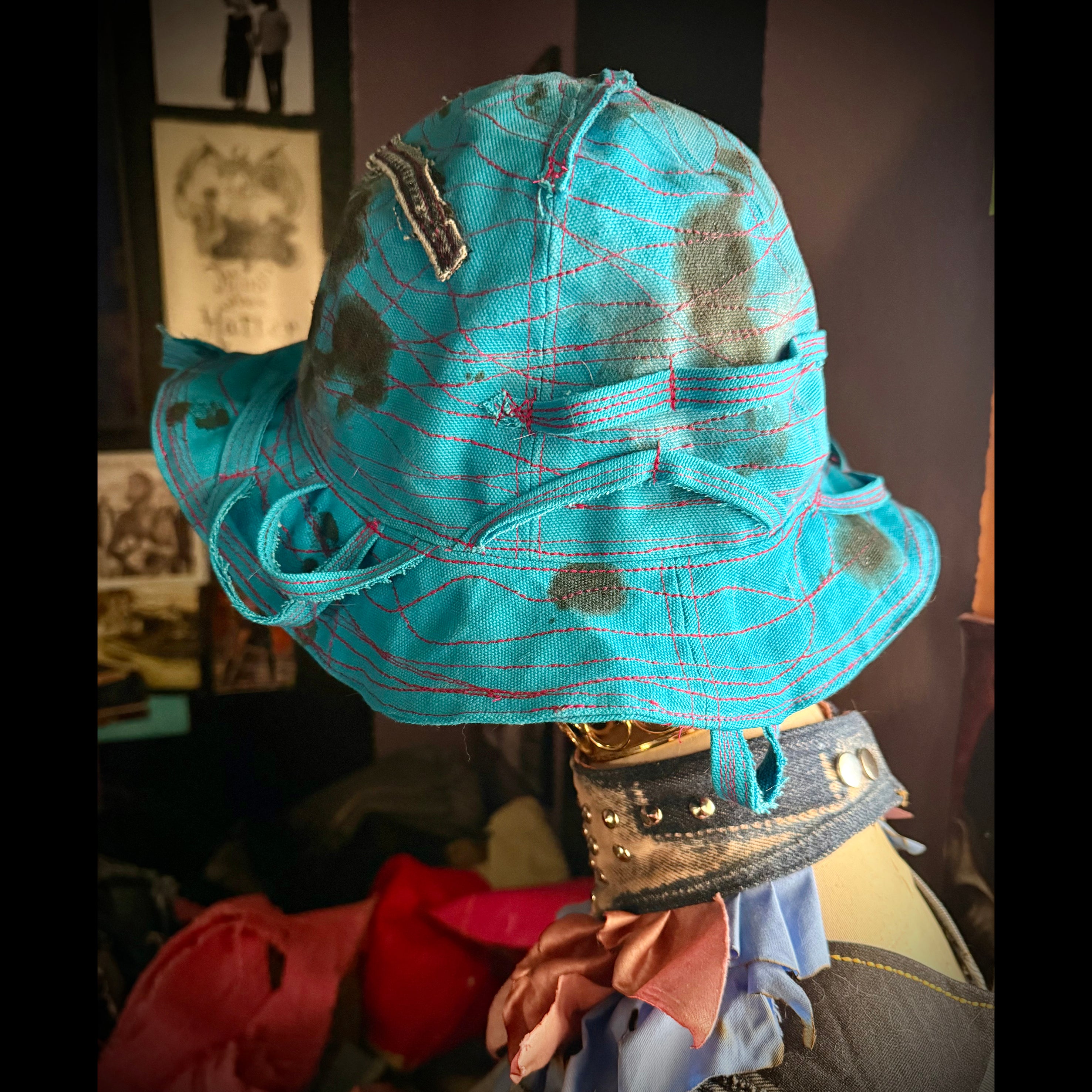 "Call Me" Denim Round Hat