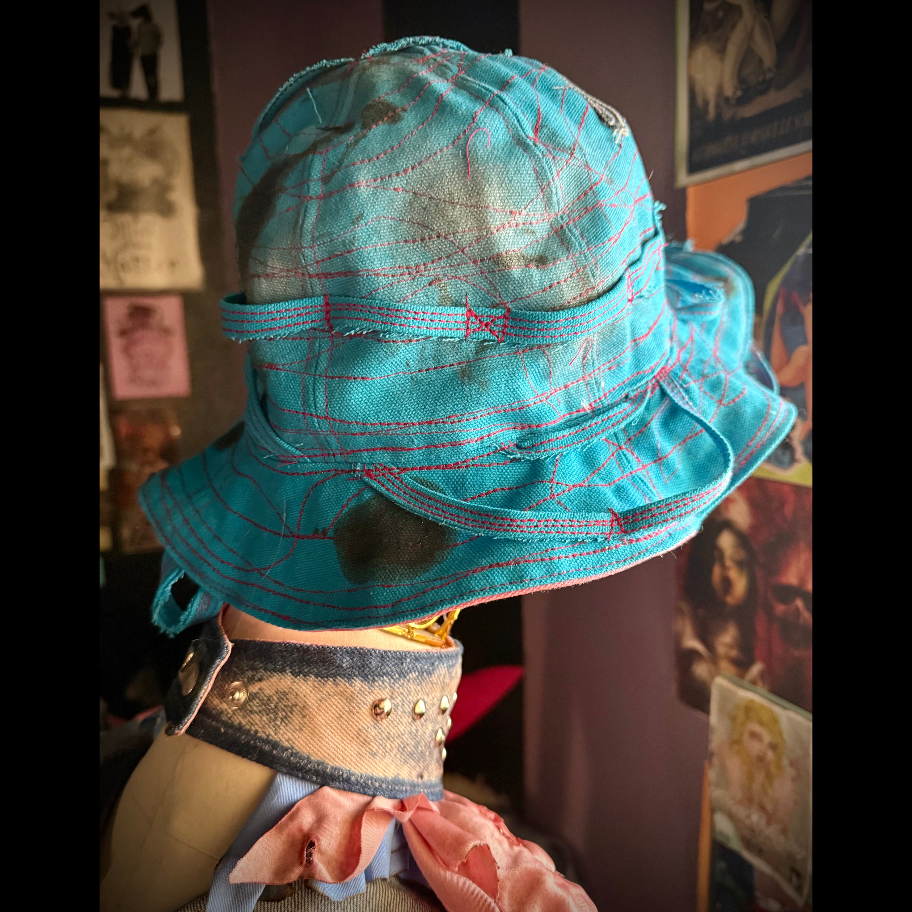 "Call Me" Denim Round Hat