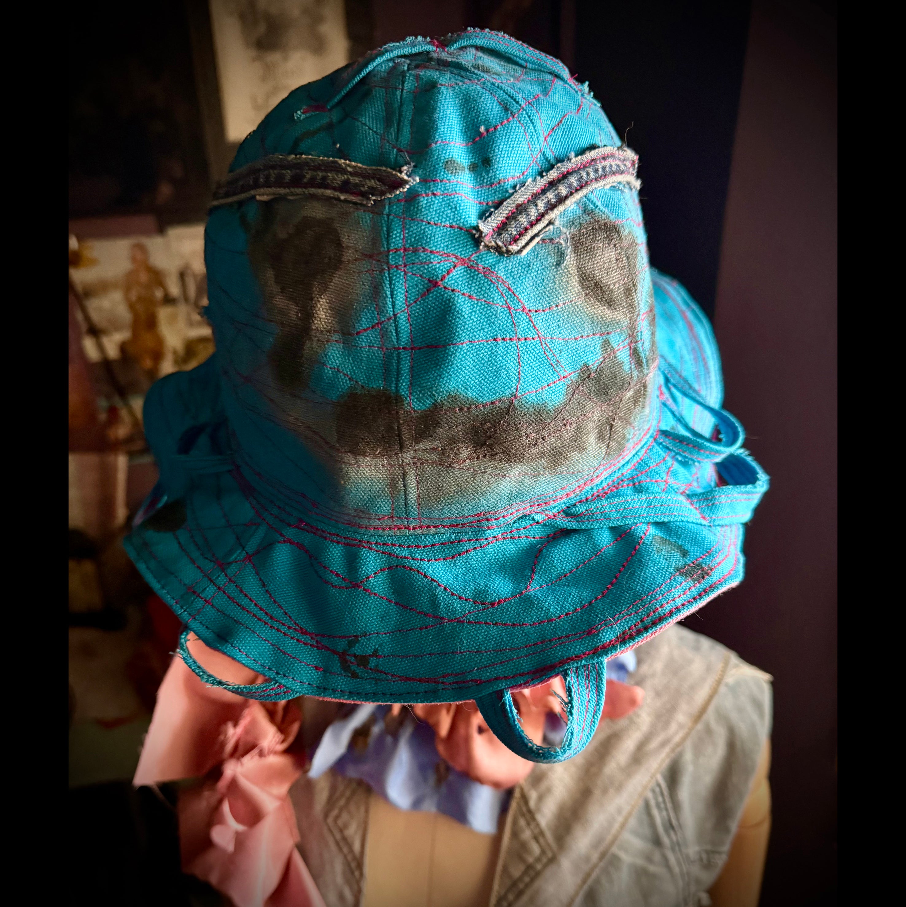 "Call Me" Denim Round Hat