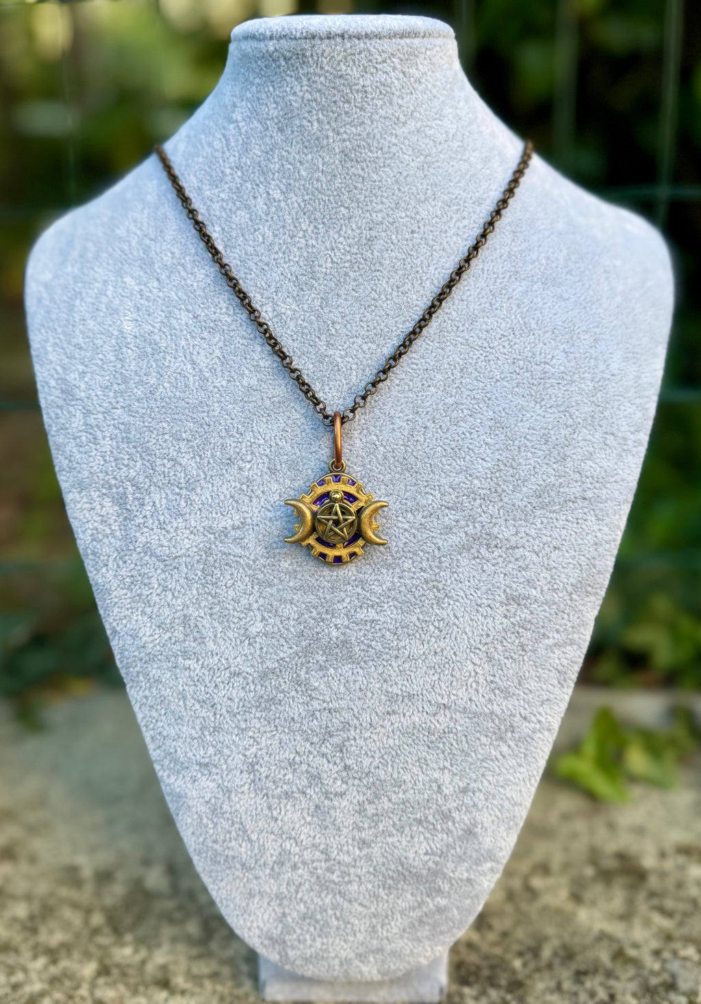 Gender-Neutral Pentagram Moon Necklace