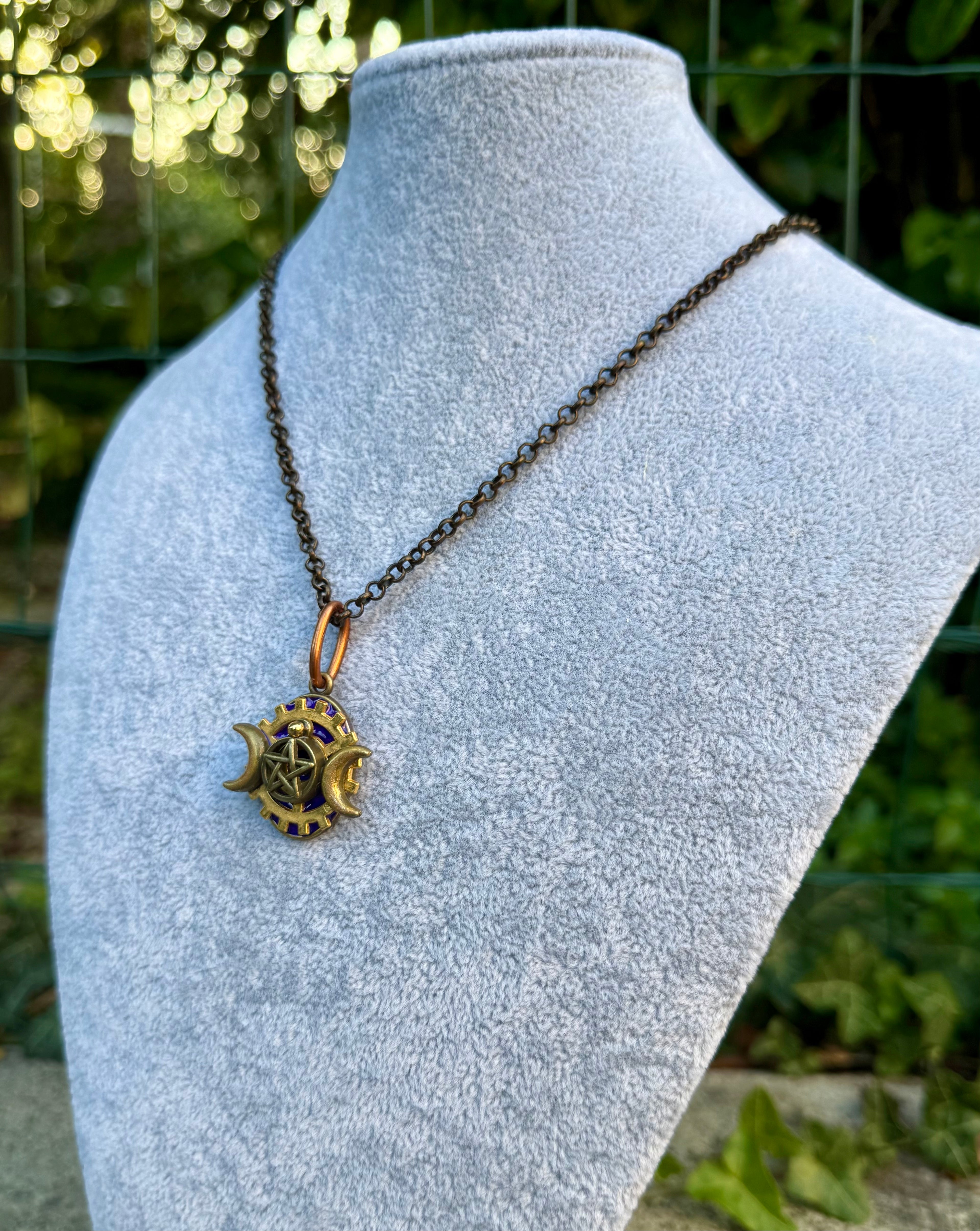 Gender-Neutral Pentagram Moon Necklace