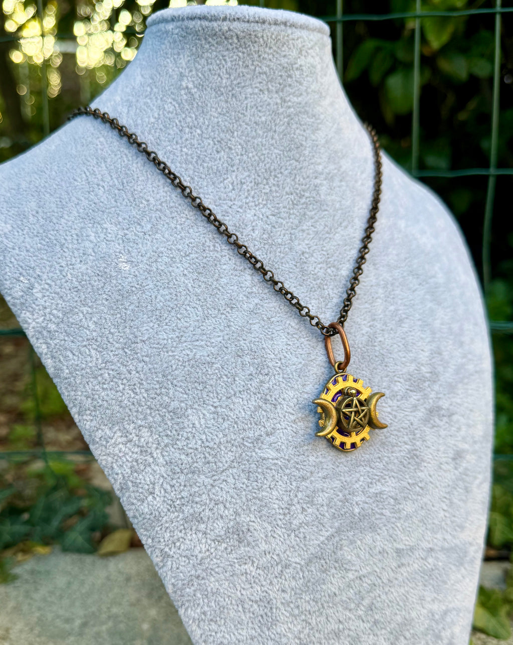Gender-Neutral Pentagram Moon Necklace