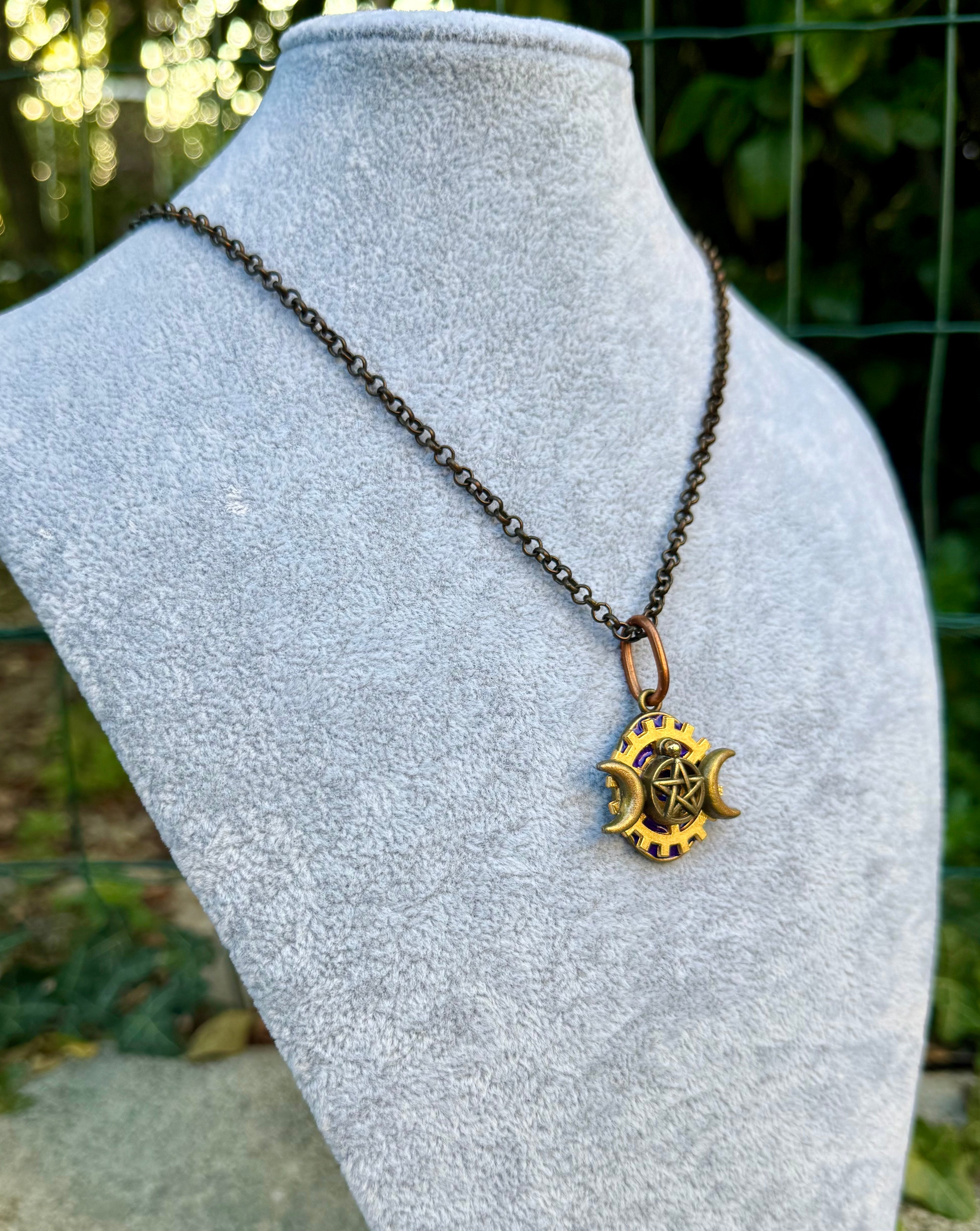 Gender-Neutral Pentagram Moon Necklace