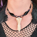 Gender-Neutral Beaded Necklace with Found Bone
