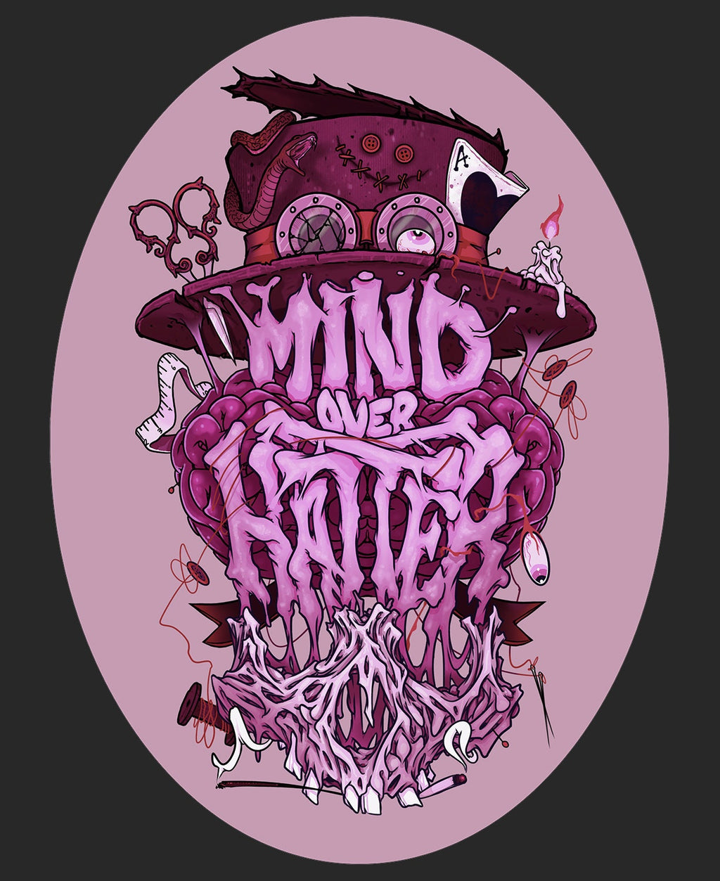 Mind Over Hatter "Manifestation Monster" Original Art Sticker