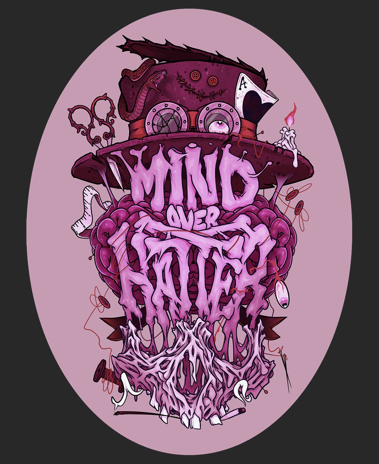 Mind Over Hatter "Manifestation Monster" Original Art Sticker