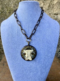Gender-Neutral Chain Necklace with Bone Pendant