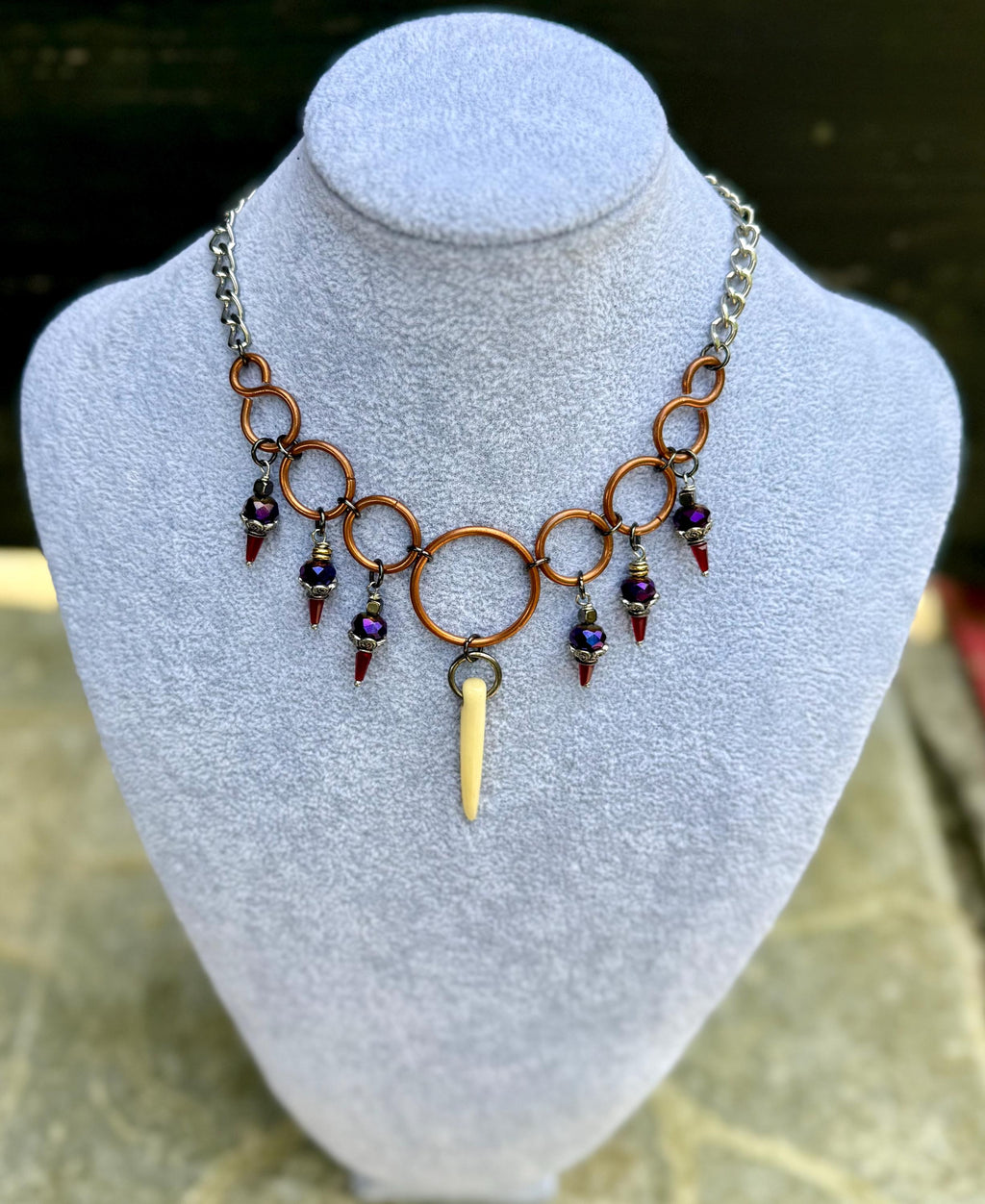 Gender-Neutral Beaded Horn Necklace