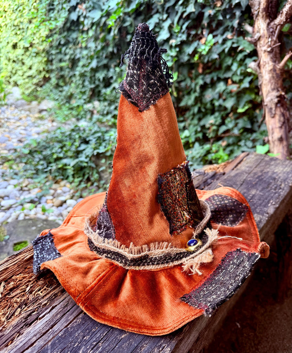Velvet Patched Witch Wizard Hat