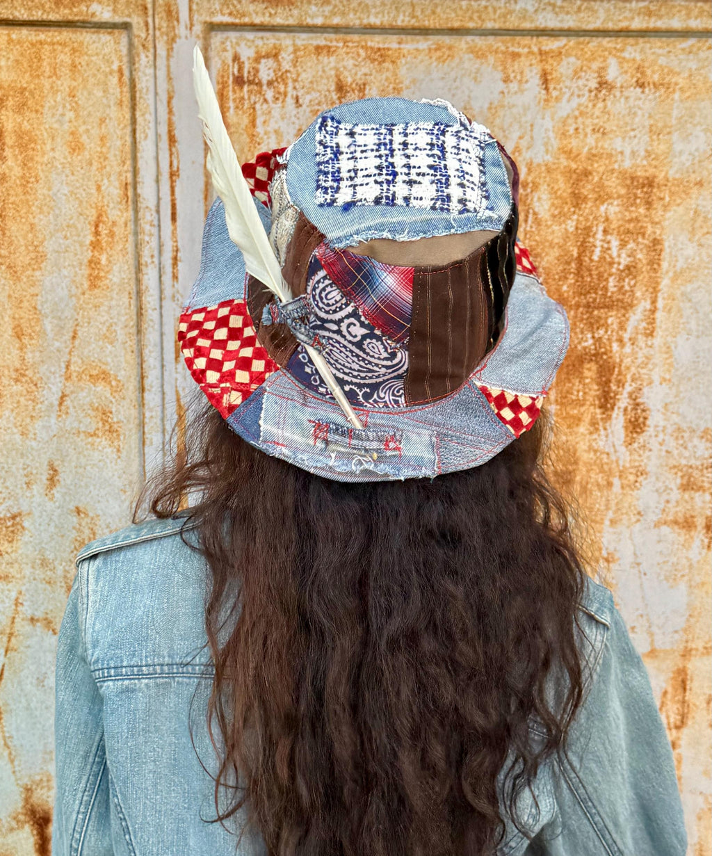 Denim Patched Bucket Hat