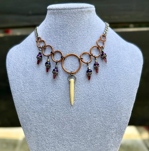 Gender-Neutral Beaded Horn Necklace