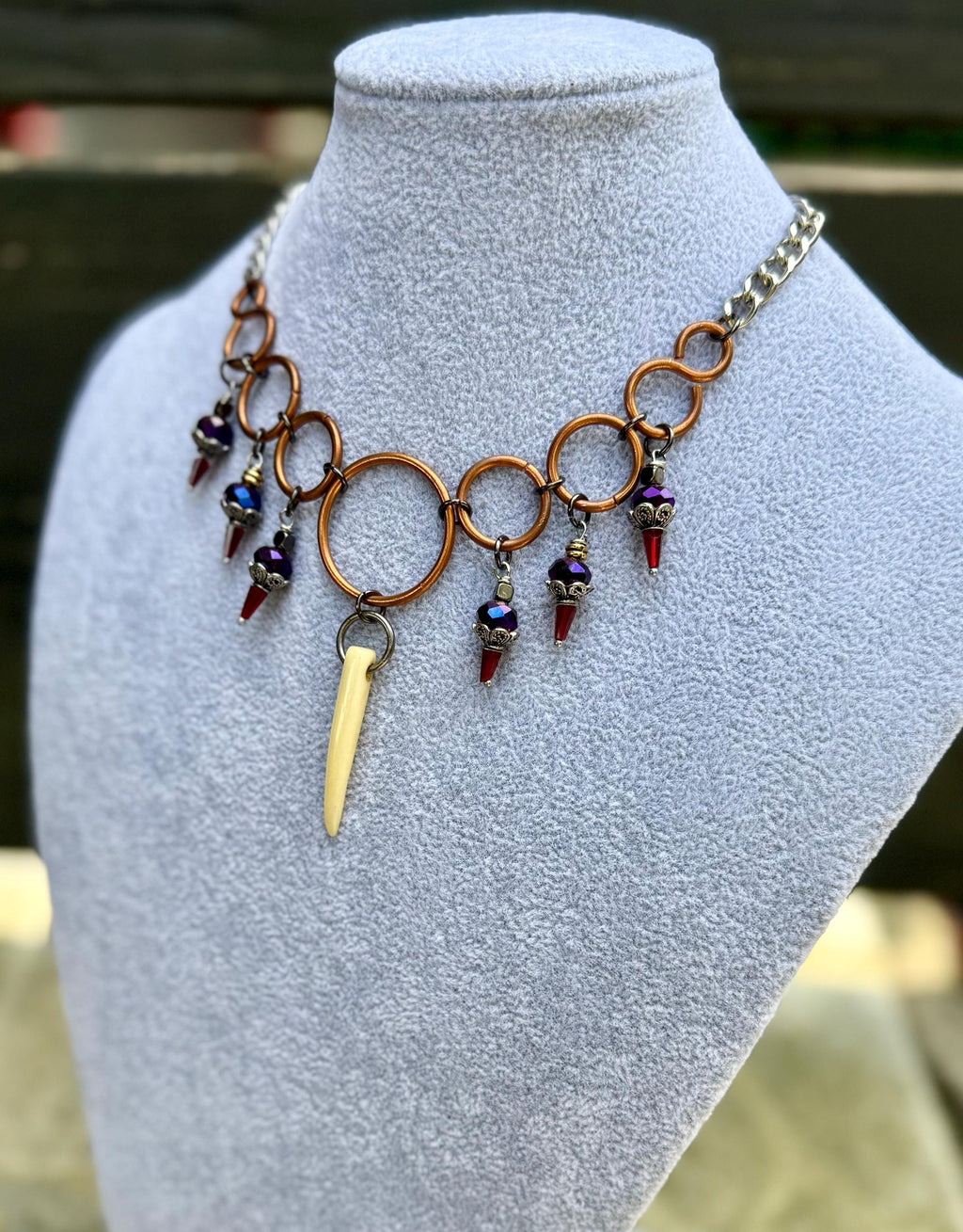 Gender-Neutral Beaded Horn Necklace