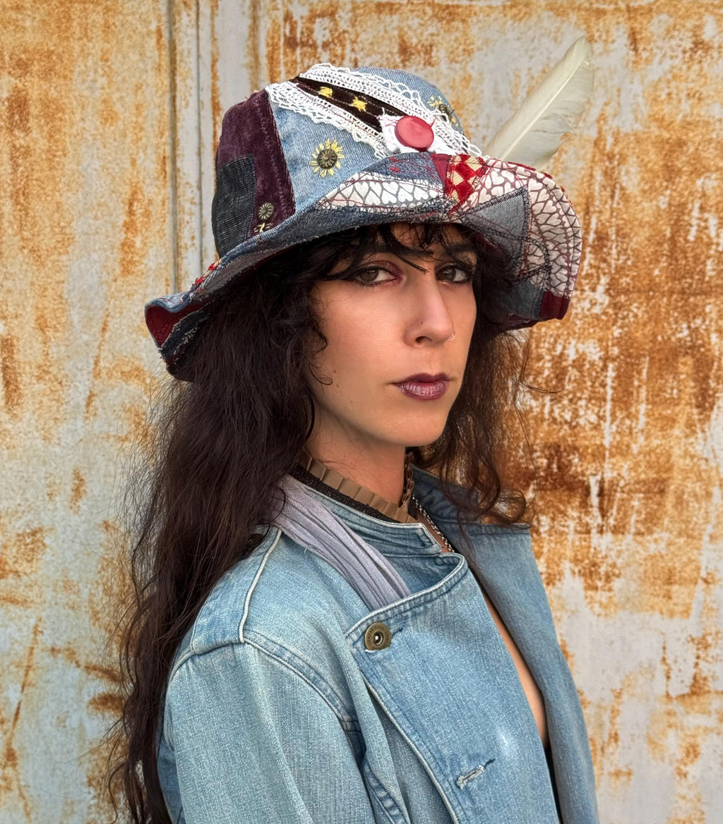 Denim Patched Bucket Hat