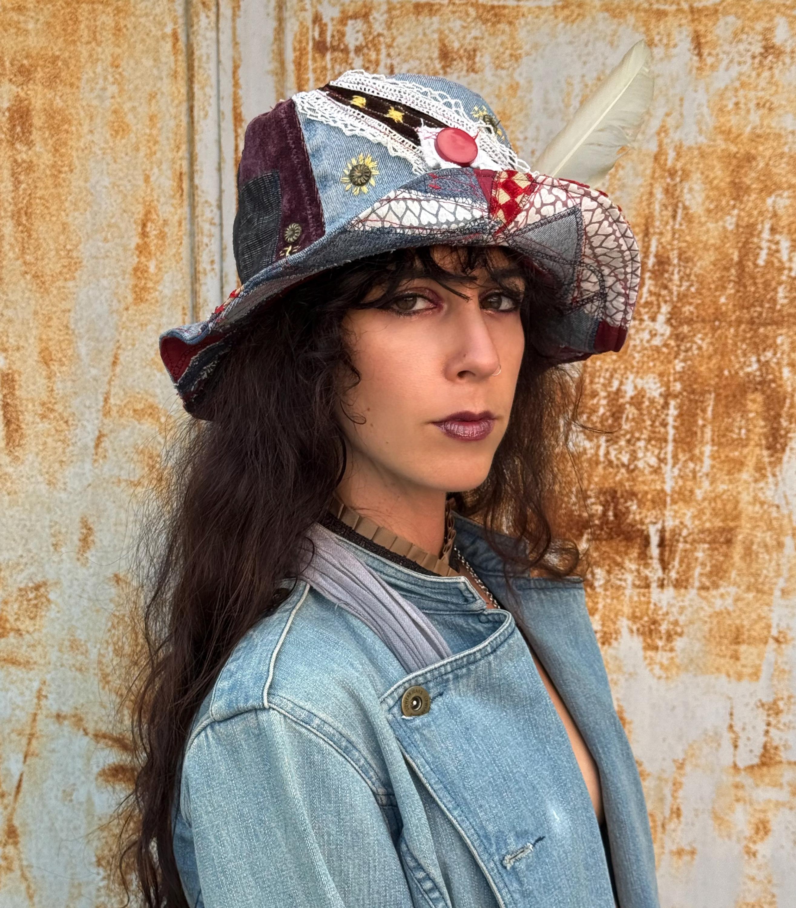 Denim Patched Bucket Hat