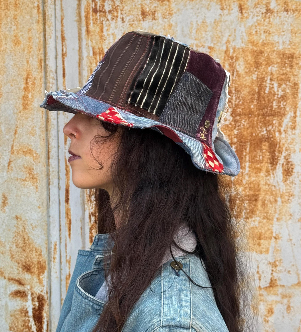 Denim Patched Bucket Hat